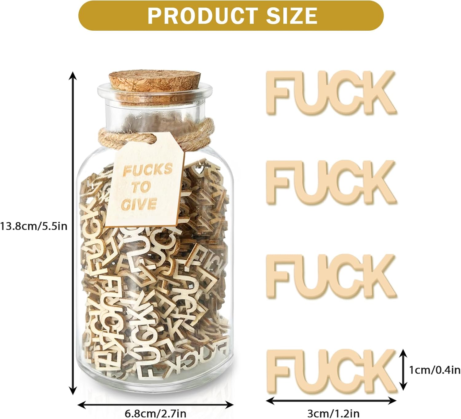 Fucks to Give Jar – Funny Desk Decor Gift for Coworkers, Friends & Anyone Running Low on F*cks