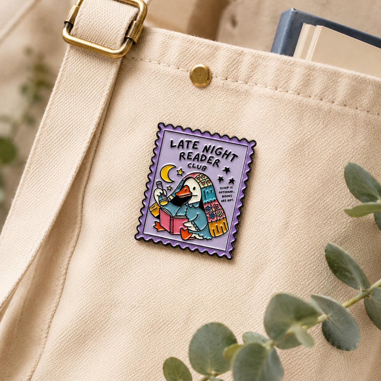 Late Night Reader Club Enamel Pin | Bookish Lapel Pin