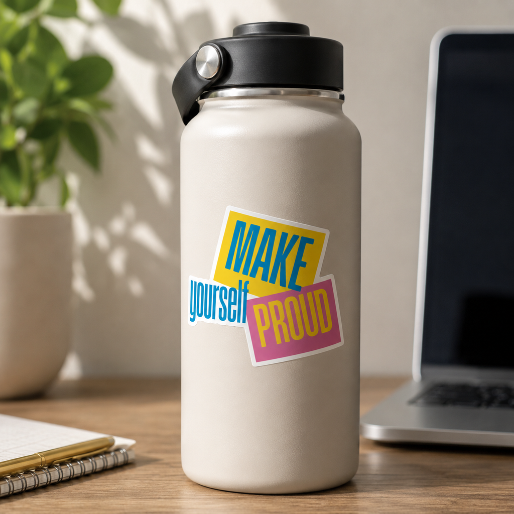 Make Yourself Proud Sticker | Motivational Quote Sticker | Inspirational Laptop Sticker | Water Bottle Decal | Positive Affirmation Gift