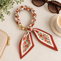 Red Floral Satin Scarf Phone Wrist Strap & Bag Charm | Floral Wristlet | Purse Charm | Stylish Phone Accessory | Gift for Her