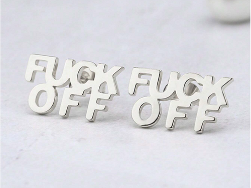 "Fuck Off" Stud Earrings