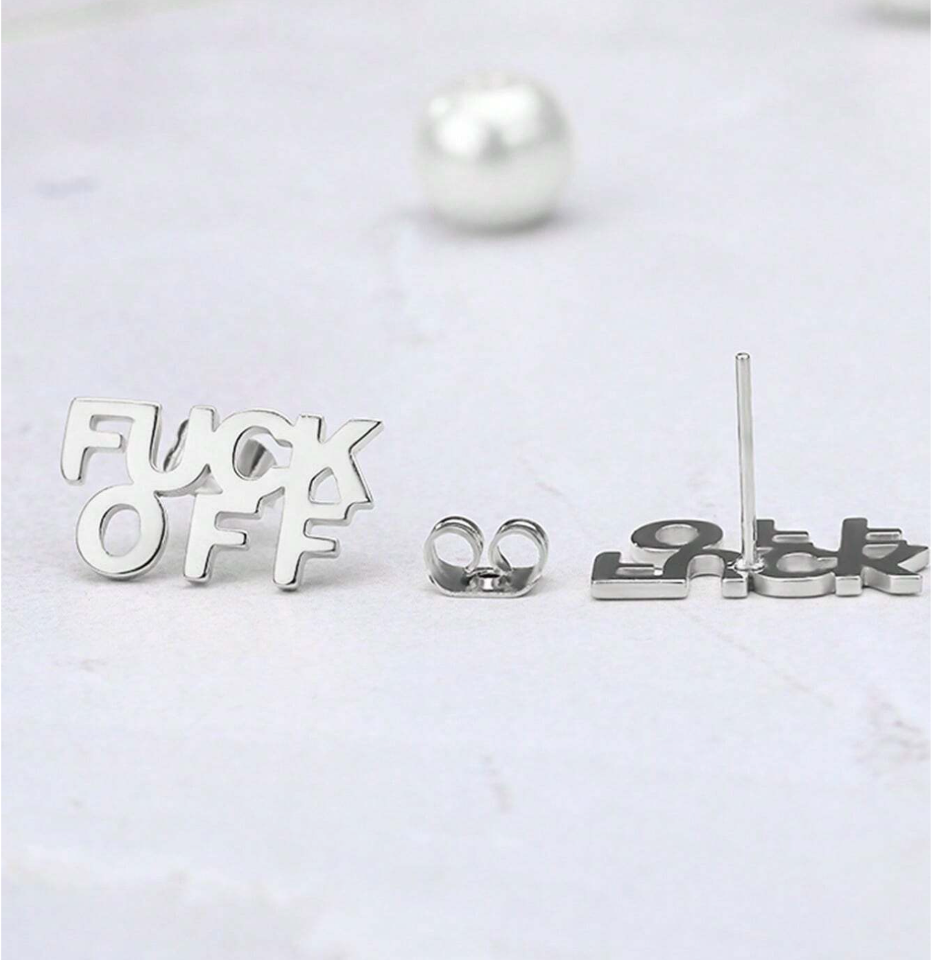 "Fuck Off" Stud Earrings