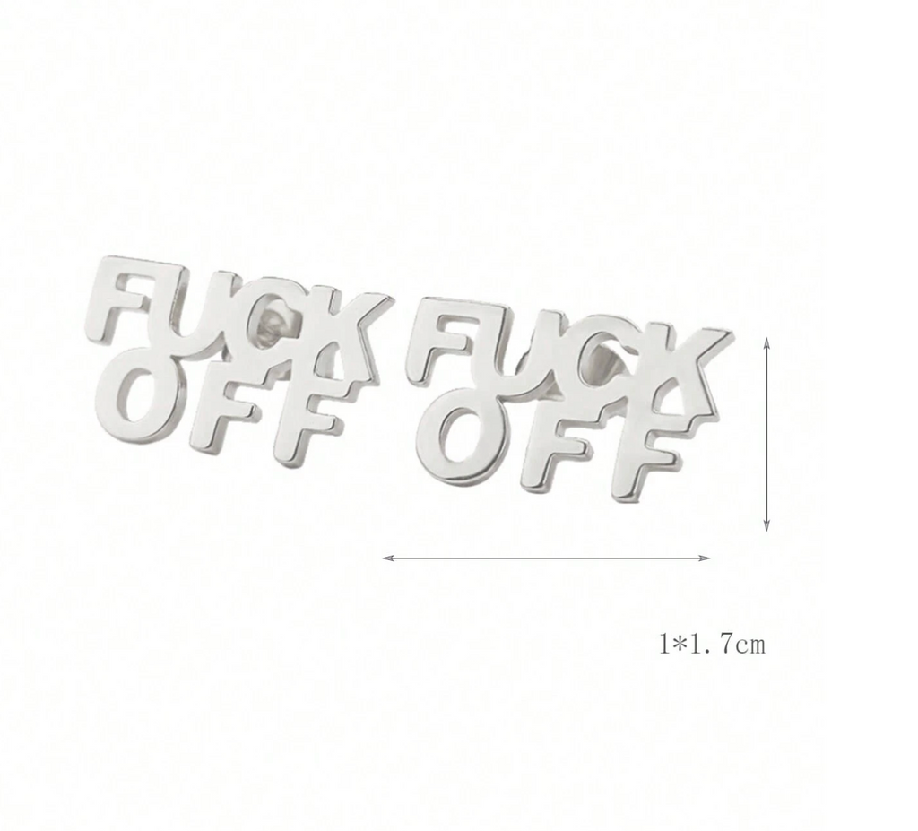 "Fuck Off" Stud Earrings