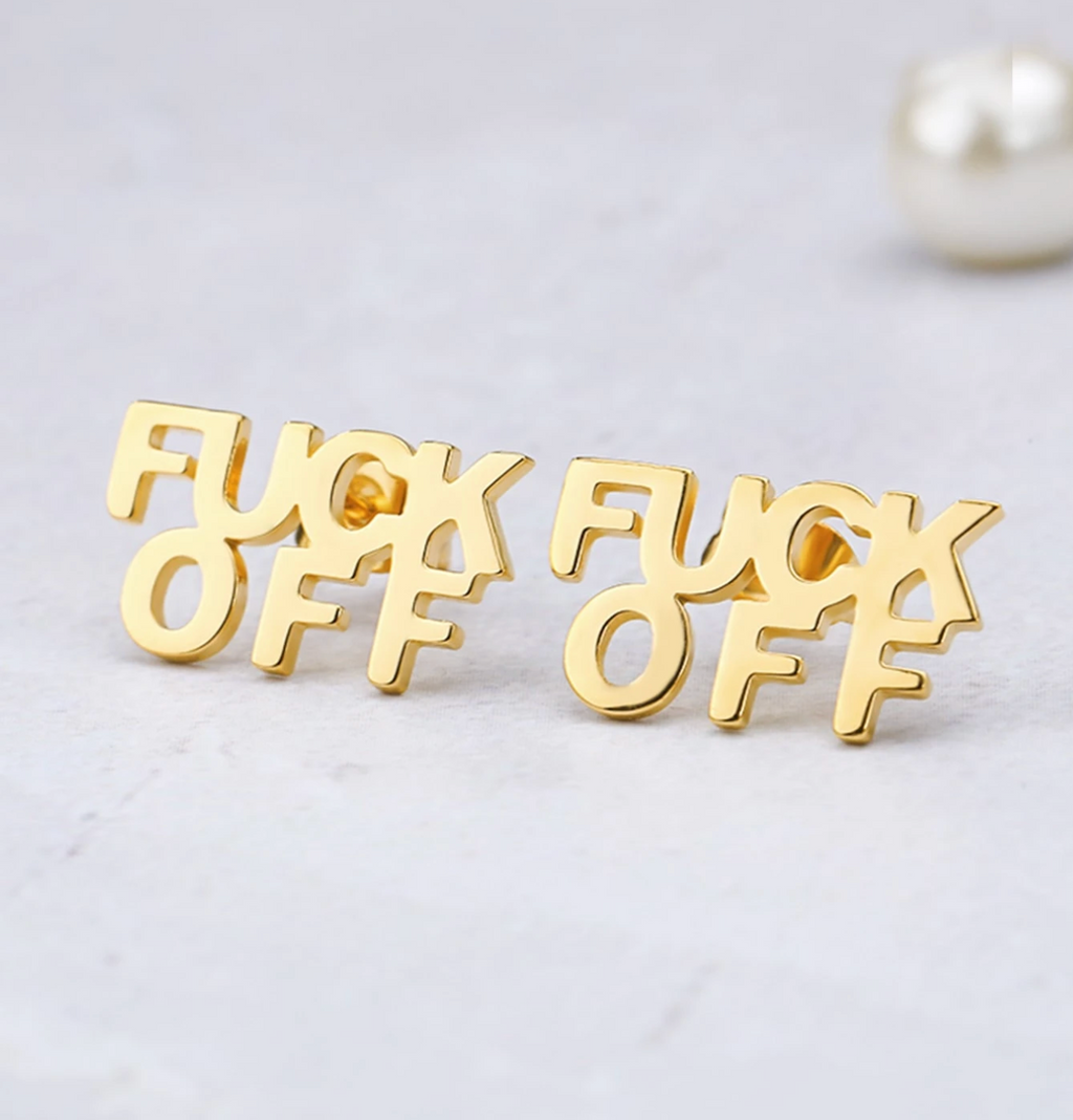 "Fuck Off" Stud Earrings