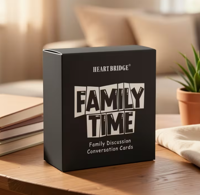 HeartBridge Family Conversation Cards | Meaningful Family Game | Conversation Starter Card Deck | Family Game Night | Gift for Parents