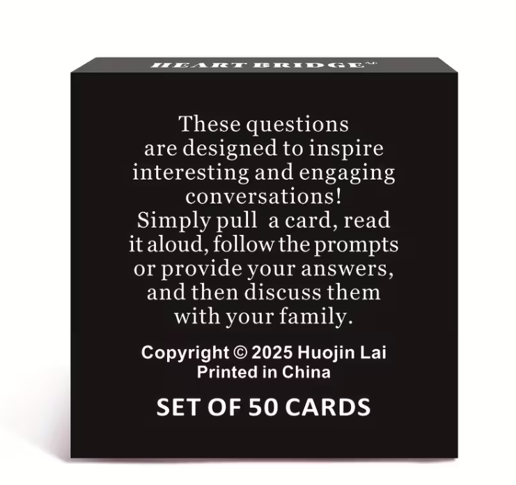 HeartBridge Family Conversation Cards | Meaningful Family Game | Conversation Starter Card Deck | Family Game Night | Gift for Parents