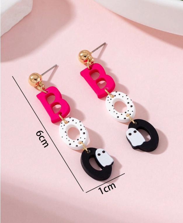 Handmade Ghost “Boo” Dangle Earrings
