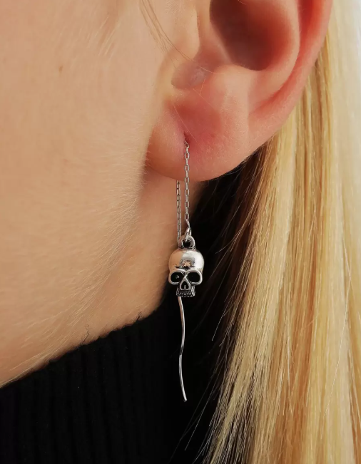 Gothic Scull Thread Earrings