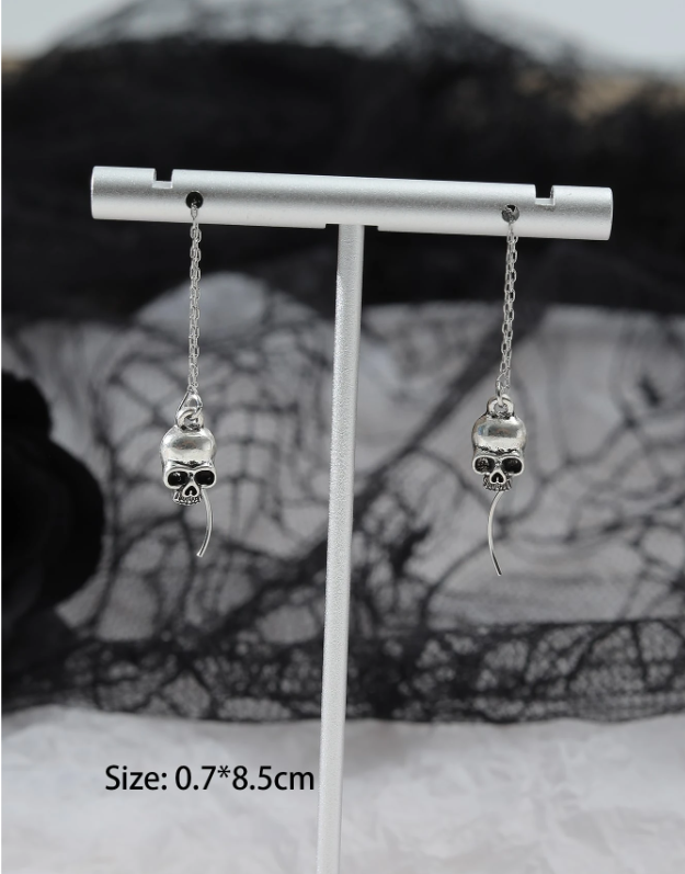 Gothic Scull Thread Earrings