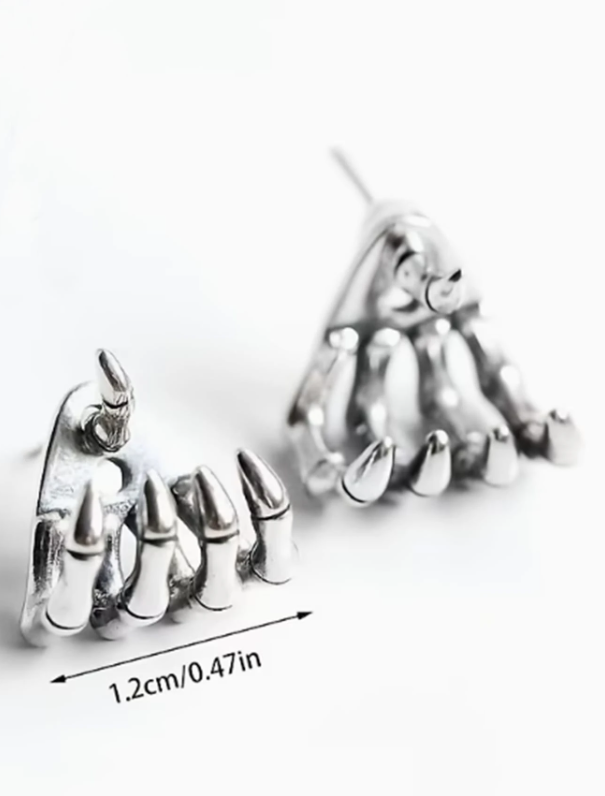 Skeleton Hand Bone Earrings | Punk Gothic Dark Unisex Earrings