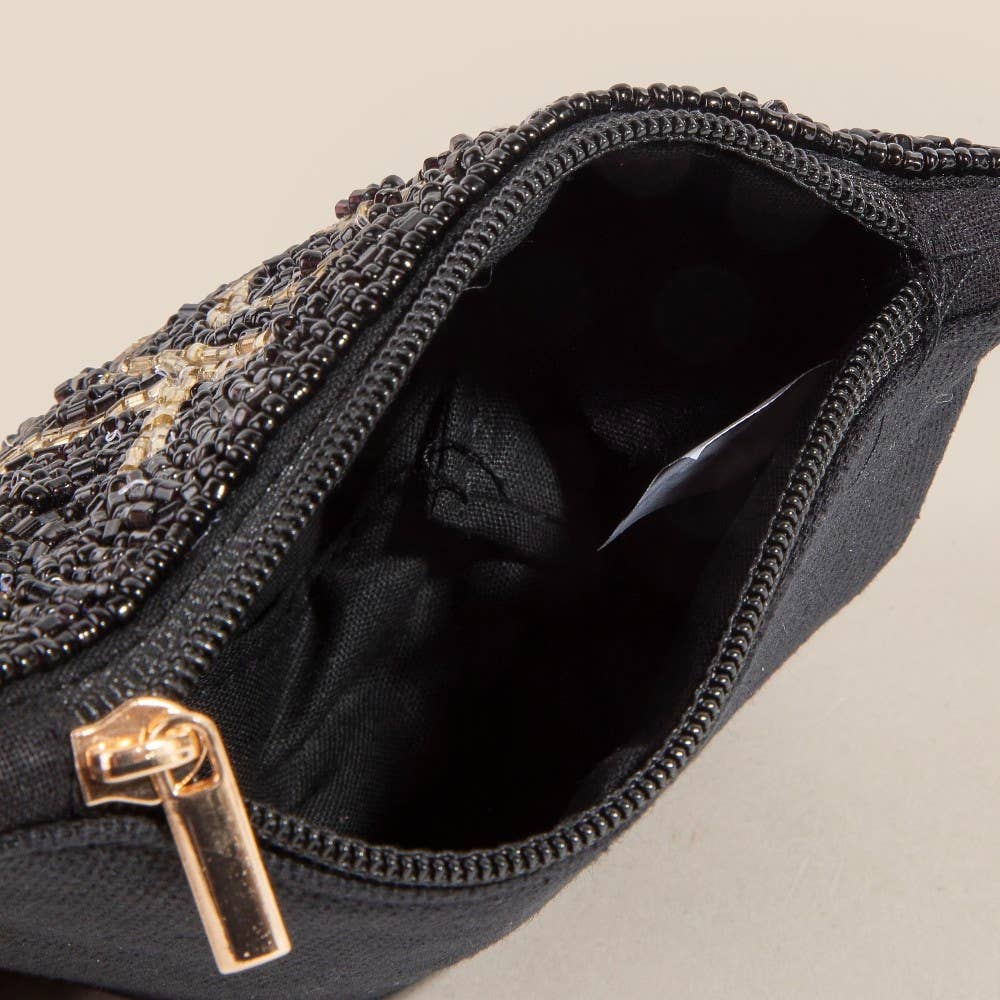 Vodka Money Seed Beaded Coin Purse: MULTI