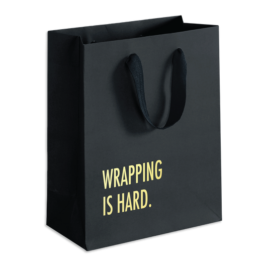Wrapping is Hard (Black) - Funny Gift Bag