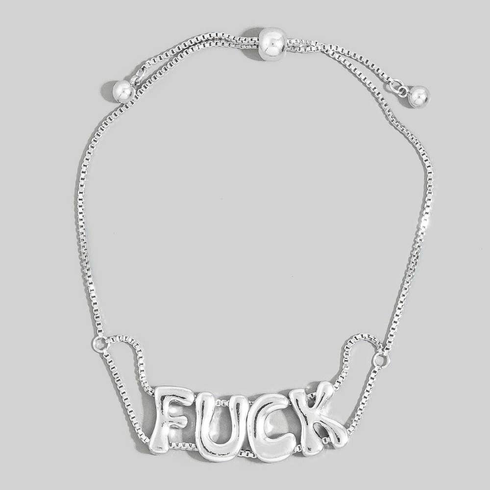 Bubble Letter Adjustable Bracelet: GD