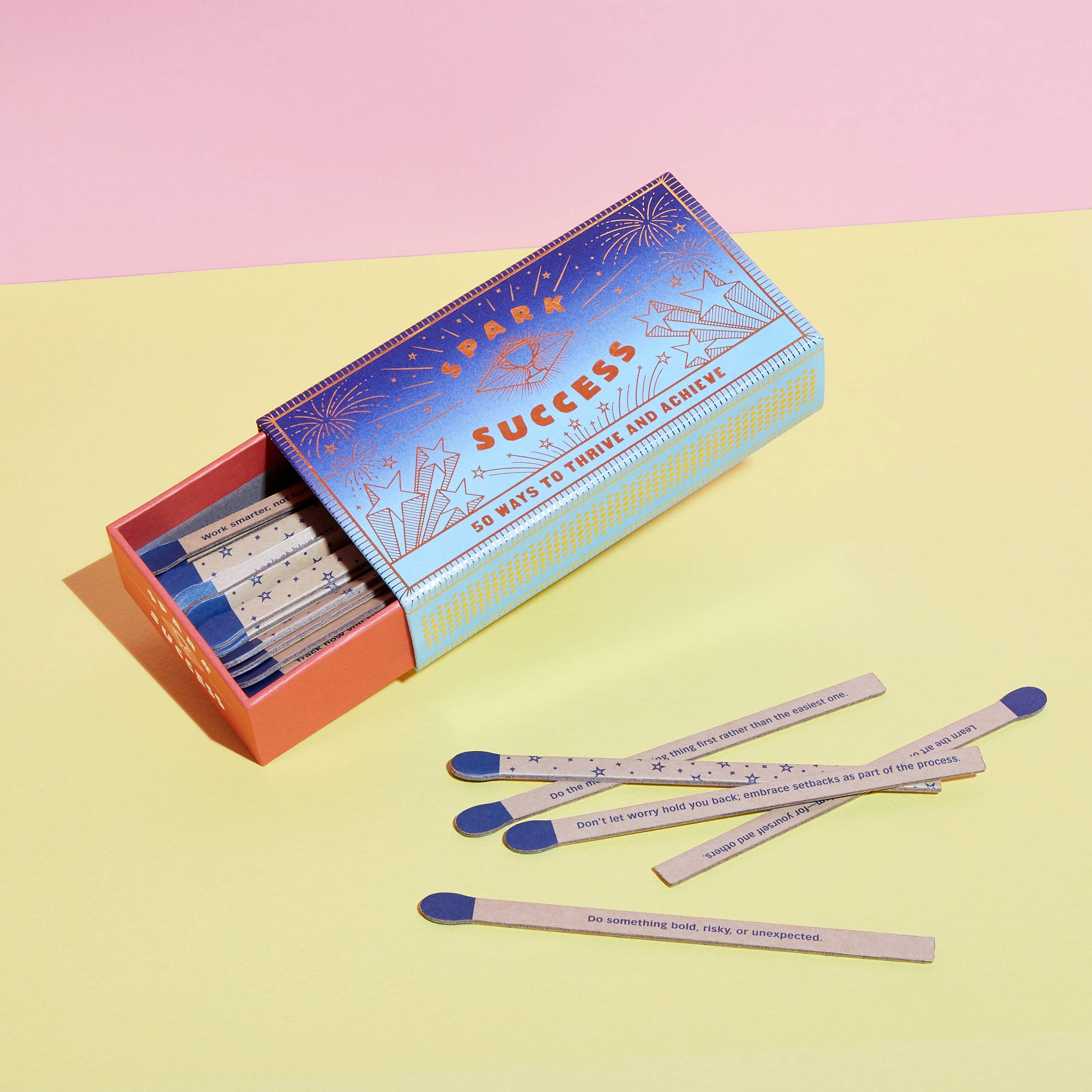 Spark Success Prompt Matchbox | 50 Motivational Goal Setting Cards | Graduation Gift | Career Inspiration | Success Mindset Gift