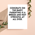 Congrats on the Baby Parenting Is a Breeze Card