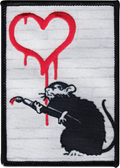 Patch - Banksy - Love Rat Heart Paintbrush Graffiti Art 