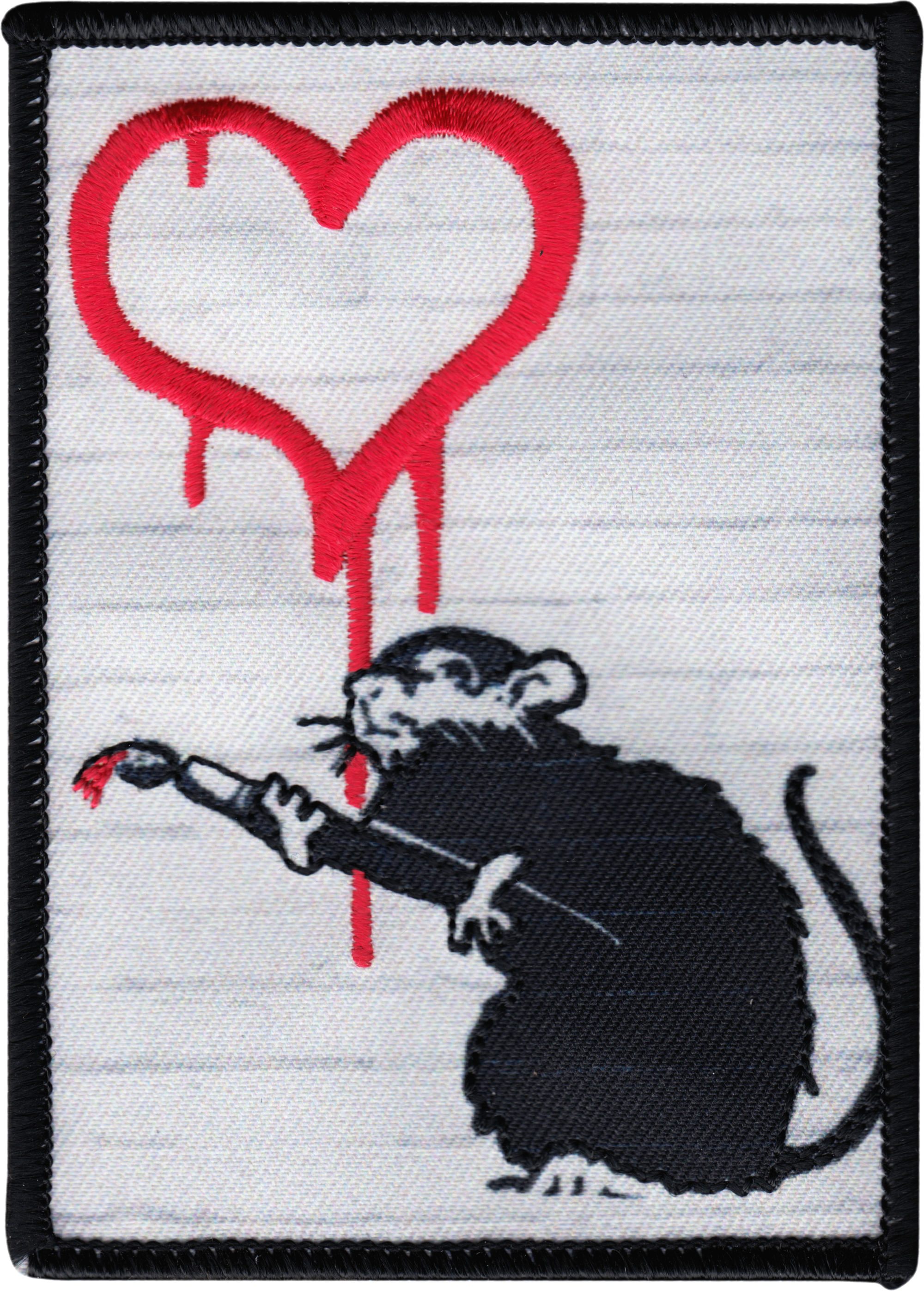 Patch - Banksy - Love Rat Heart Paintbrush Graffiti Art 