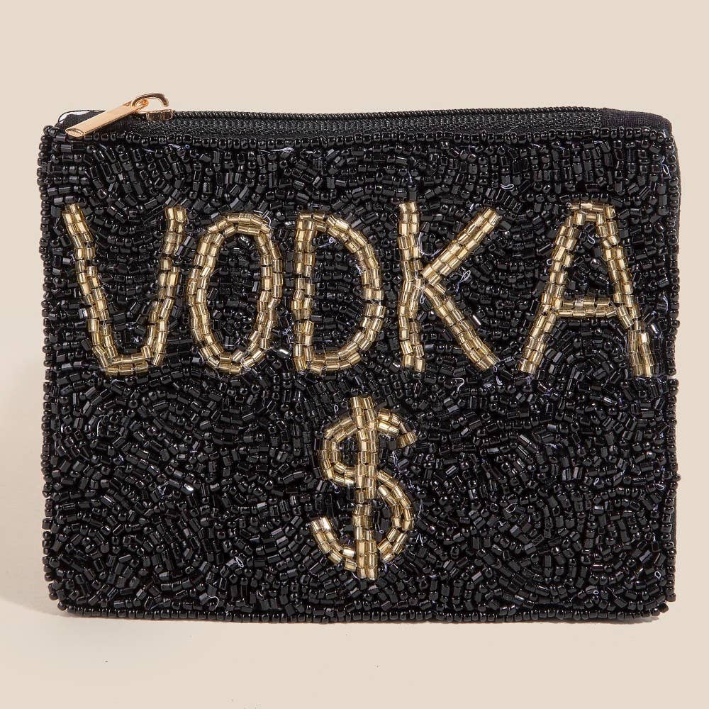 Vodka Money Seed Beaded Coin Purse: MULTI