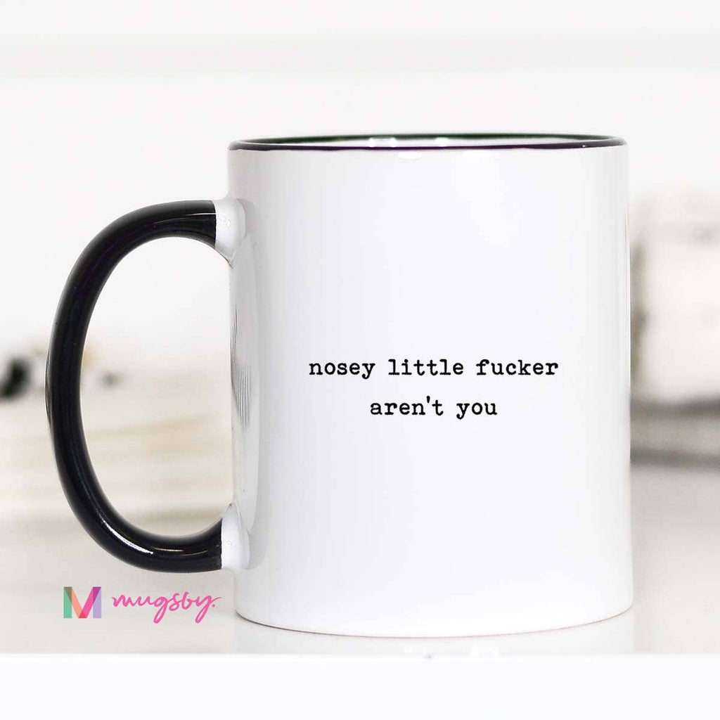 Nosey Little Fucker Aren't You Mug: 15oz