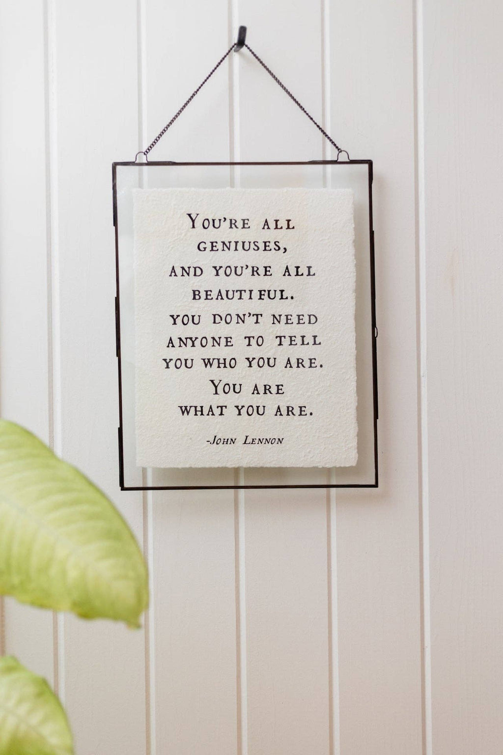 ***You're All Geniuses (John Lennon) Handmade Paper Print - 12"x16"
