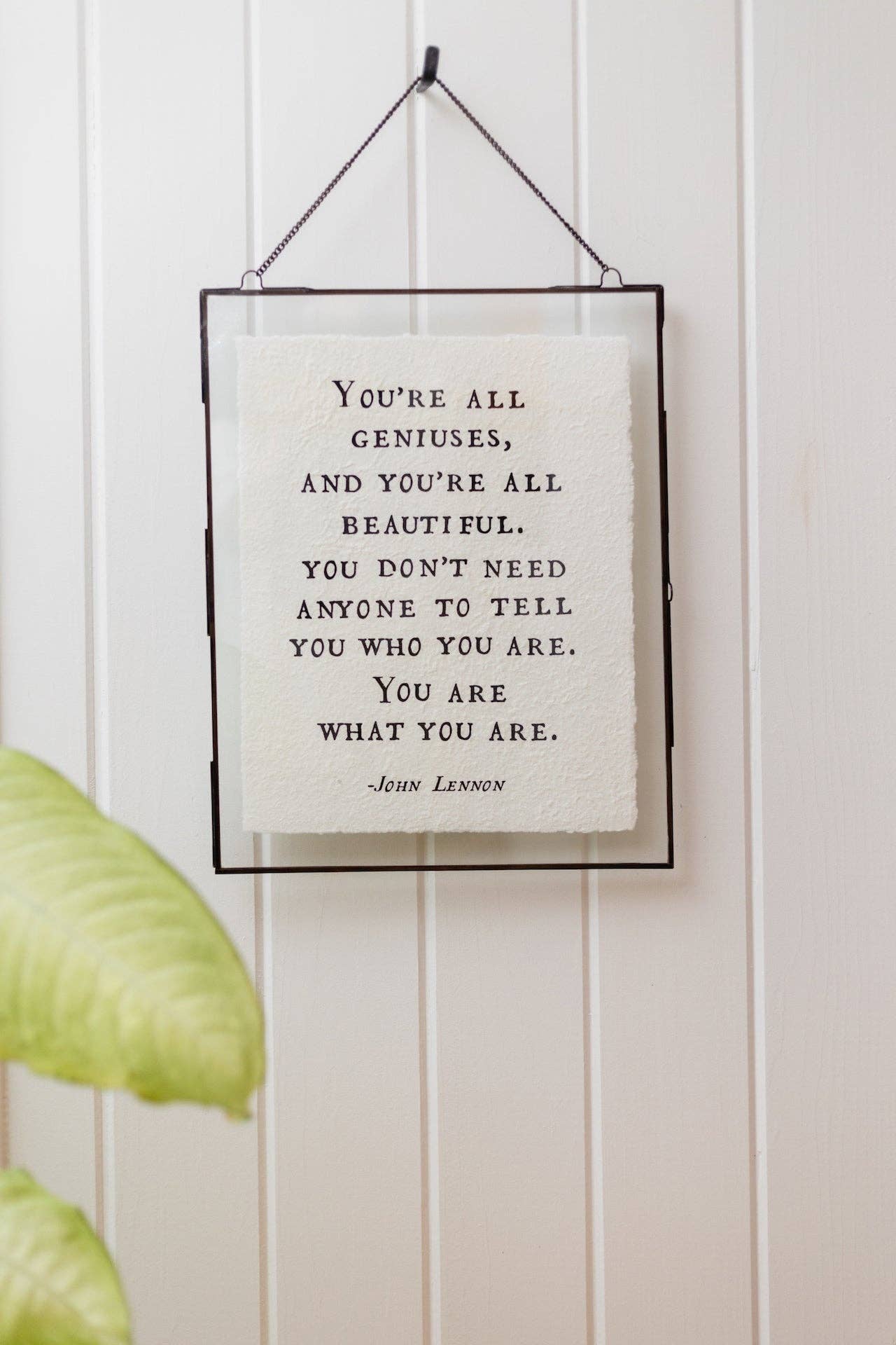 ***You're All Geniuses (John Lennon) Handmade Paper Print - 12"x16"