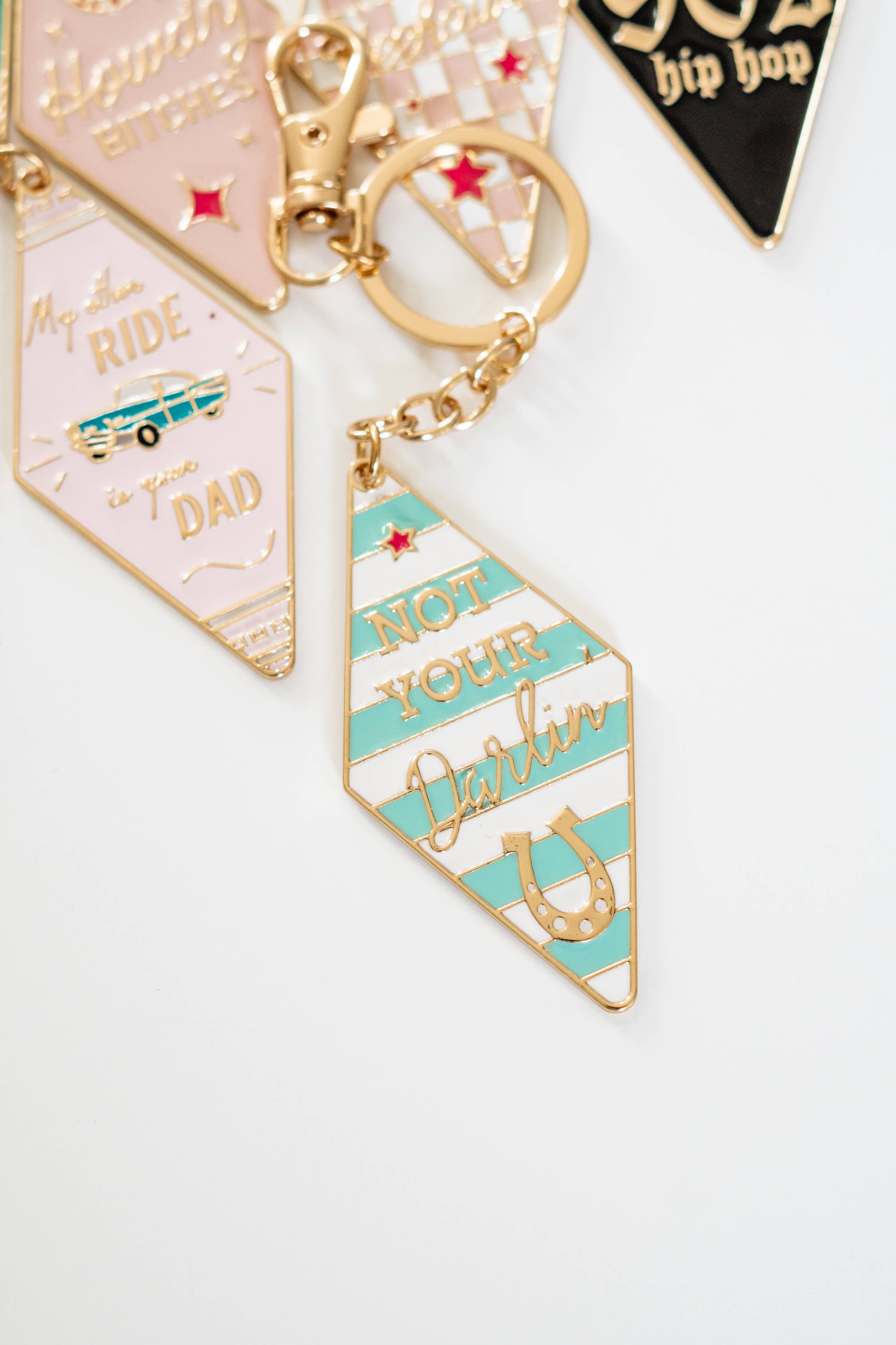 Bag Charm, Motel Keychain, Enamel Keychain, Retro keychain: Fuck Around