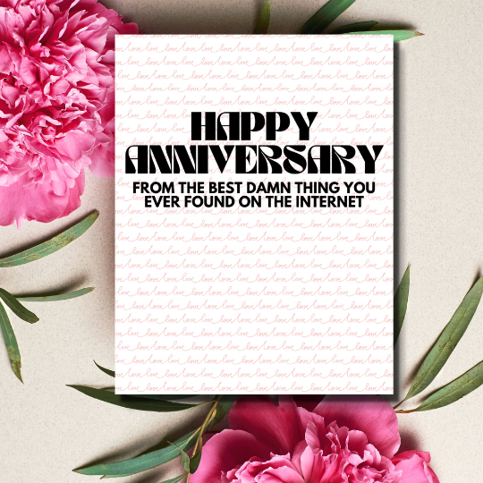 Online Dating Anniversary Card