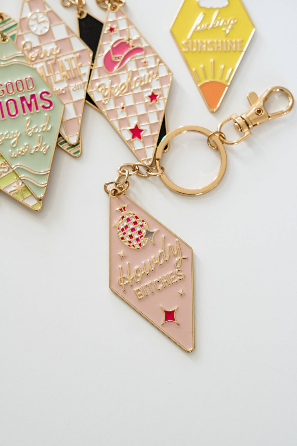 Bag Charm, Motel Keychain, Enamel Keychain, Retro keychain: Fuck Around
