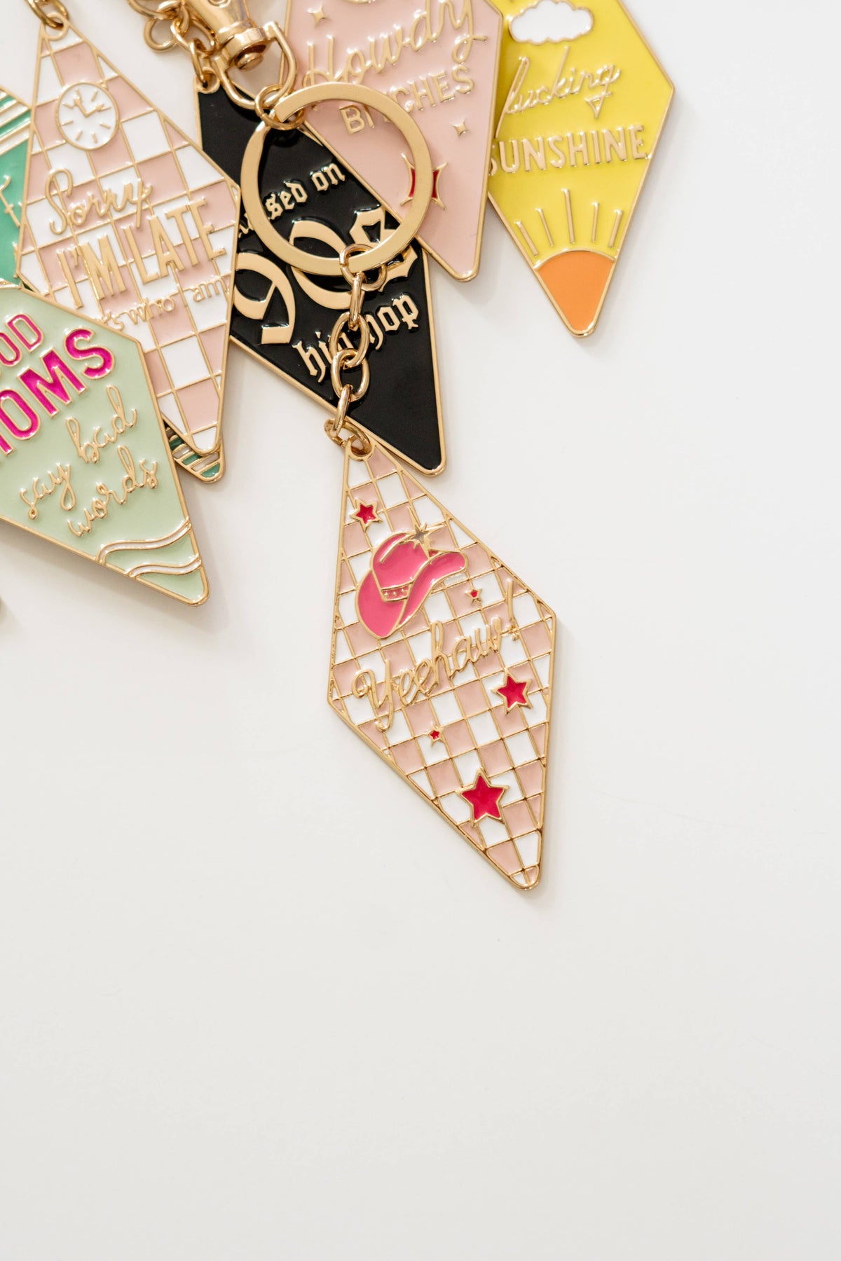 Bag Charm, Motel Keychain, Enamel Keychain, Retro keychain: Fuck Around