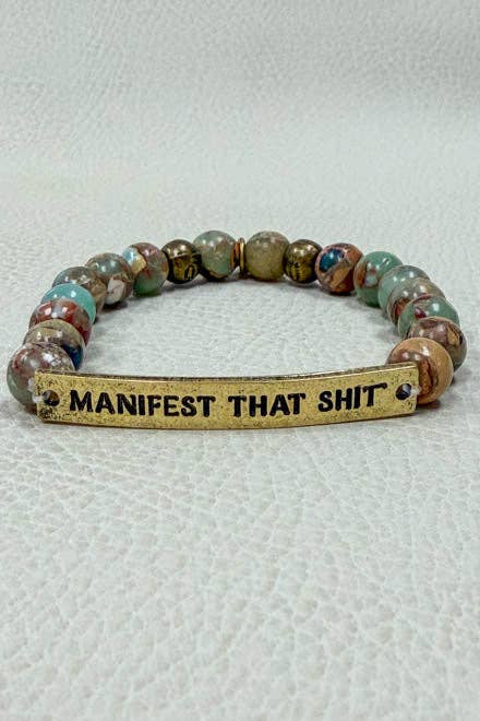 NEW Bronze Wonder Fucking Woman Bracelet, Colorful Beaded Jewelry, Funny Empowerment Gift for Her, Sassy Bracelet, Badass Best Friend Gift