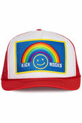Kick Rocks Trucker Hat in Red Split: Red Split