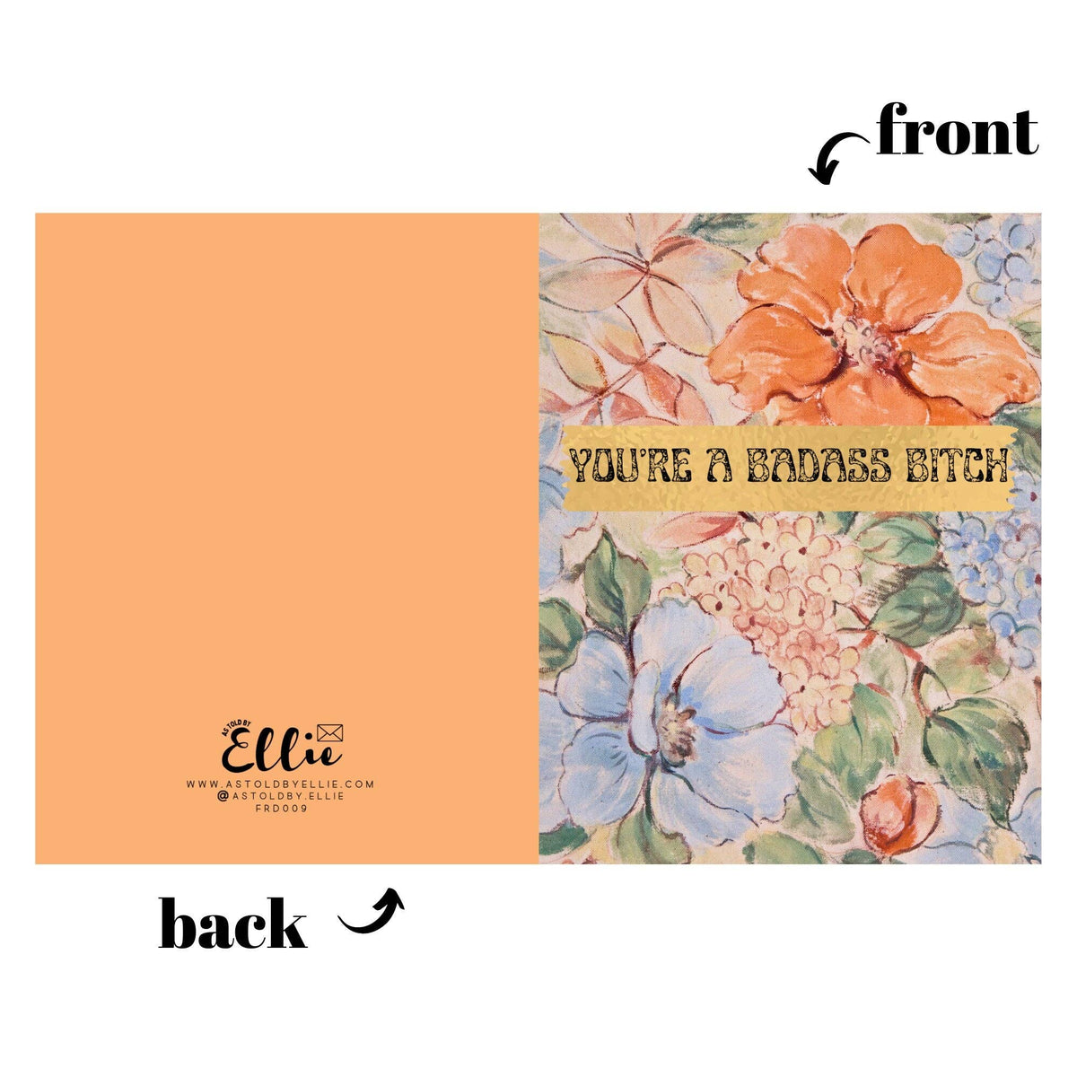 You're a Badass Bitch Card, Cute Friendship Card Cheeky