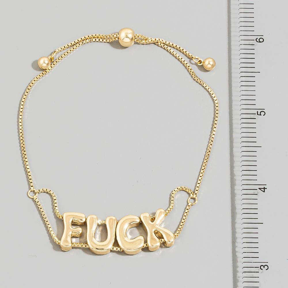Bubble Letter Adjustable Bracelet: GD