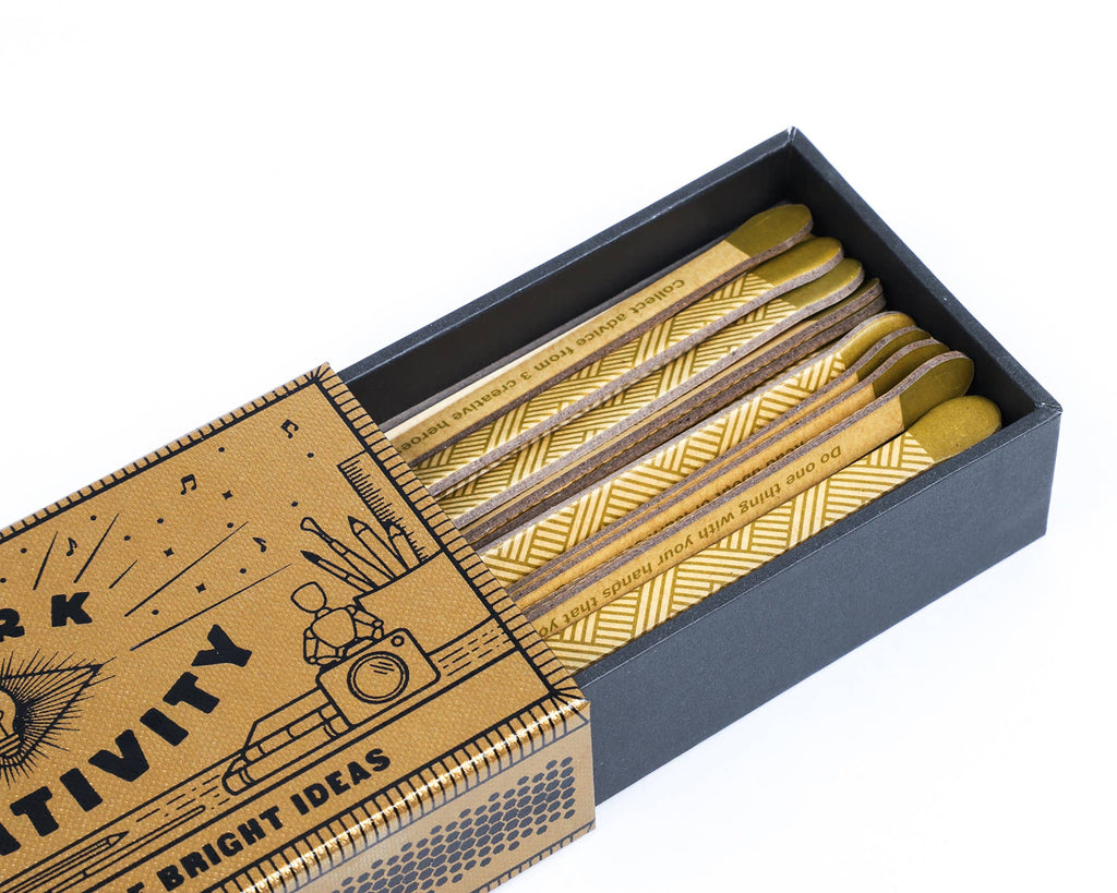 Spark Creativity Prompt Matchbox | 50 Creative Writing & Art Prompts | Gift for Artists, Writers & Creatives | Inspiration Cards