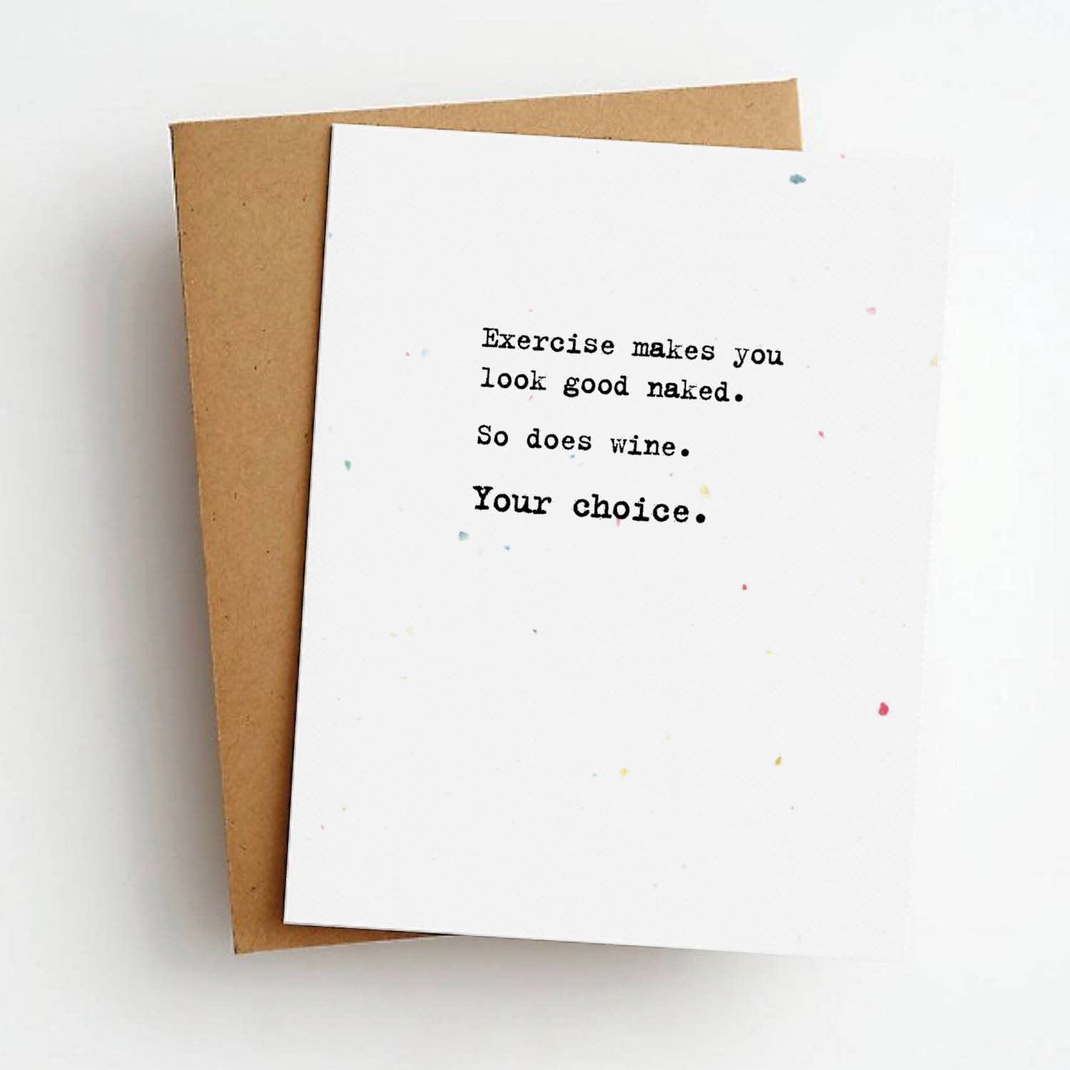Exercise Wine Your Choice Funny Everyday Greeting Card