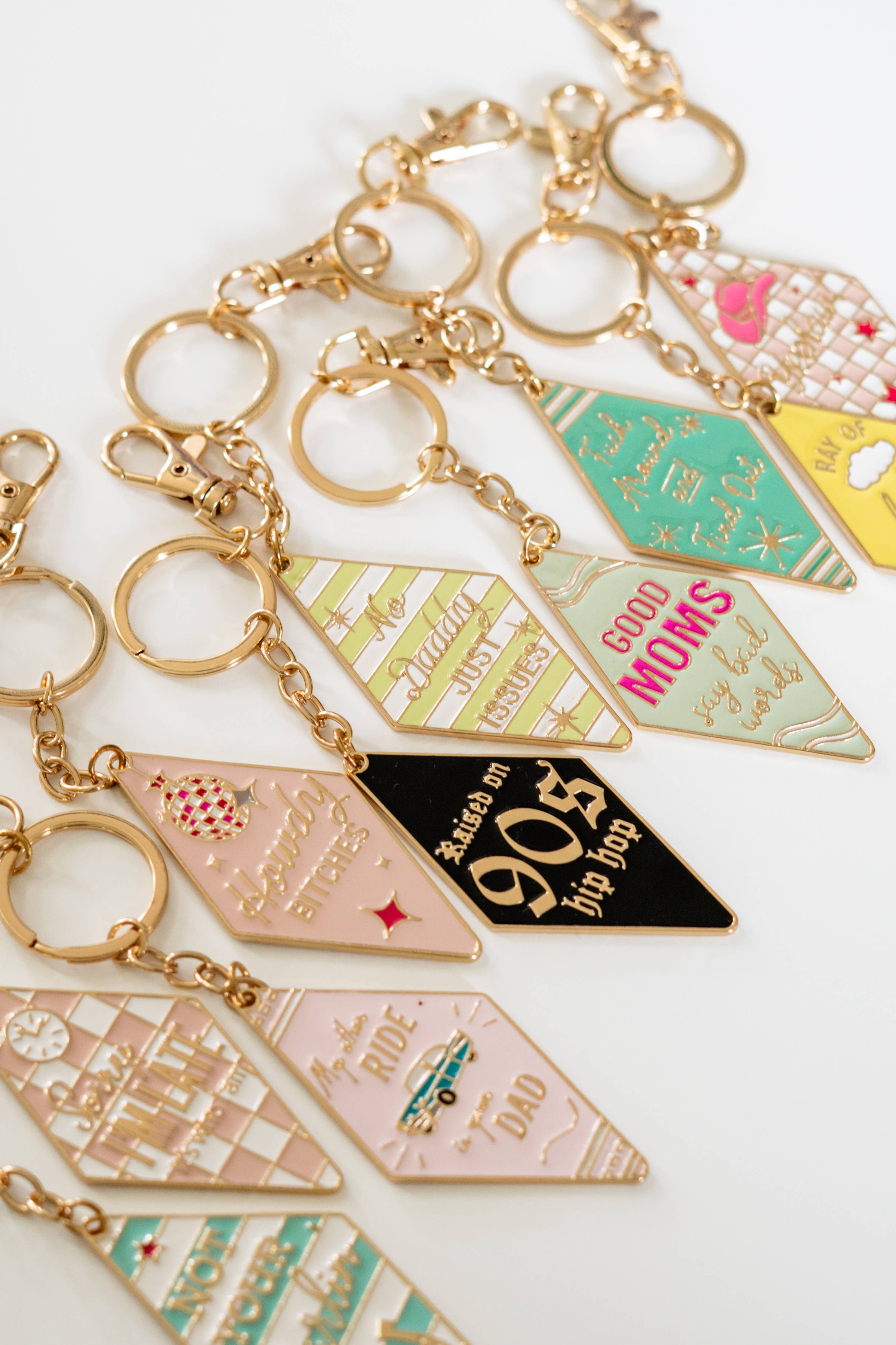 Bag Charm, Motel Keychain, Enamel Keychain, Retro keychain: Ray of Sunshine