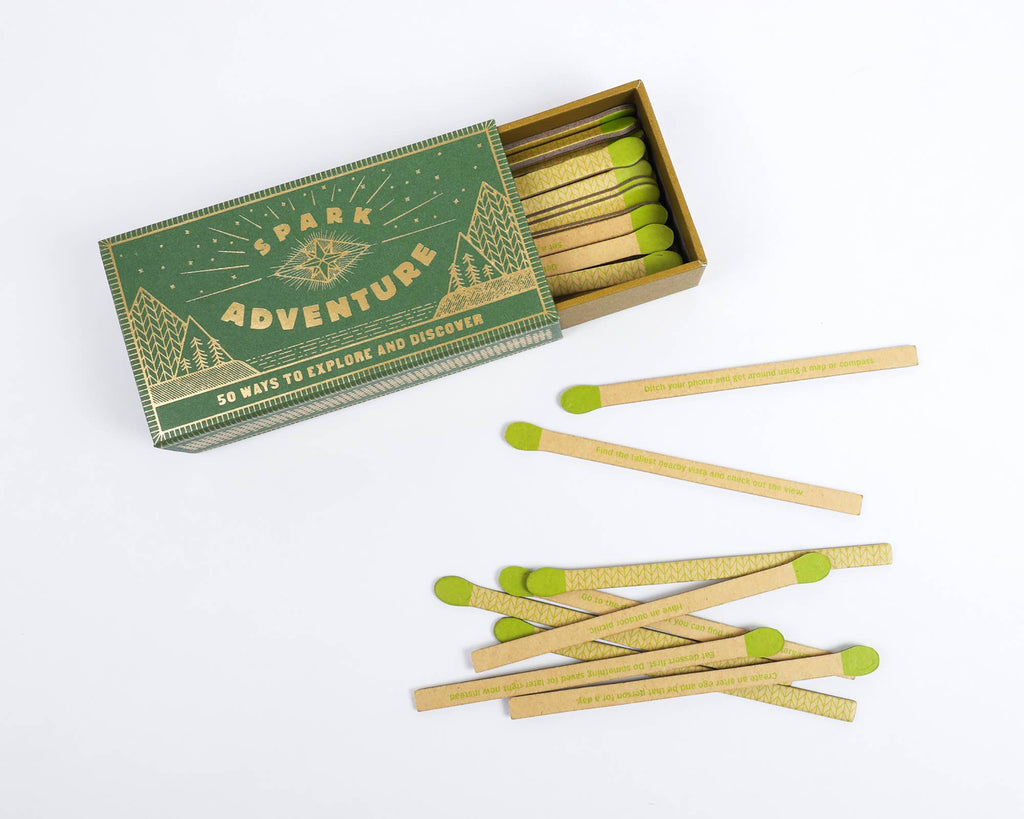 Spark Adventure Prompt Matchbox | 50 Adventure Challenge Cards | Unique Travel Gift | Bucket List Ideas | Gift for Explorer
