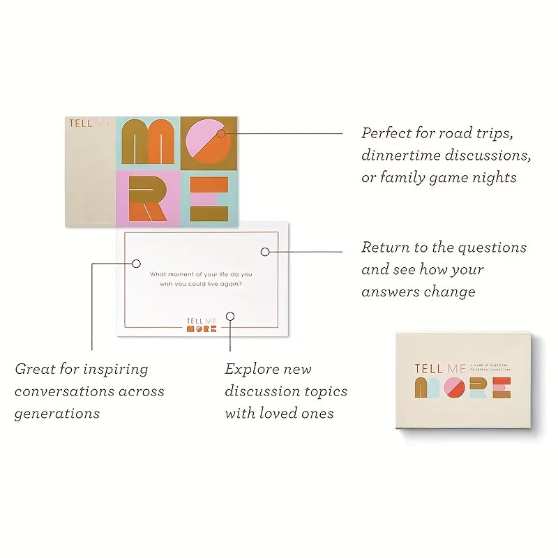 Tell Me More is a conversation card game