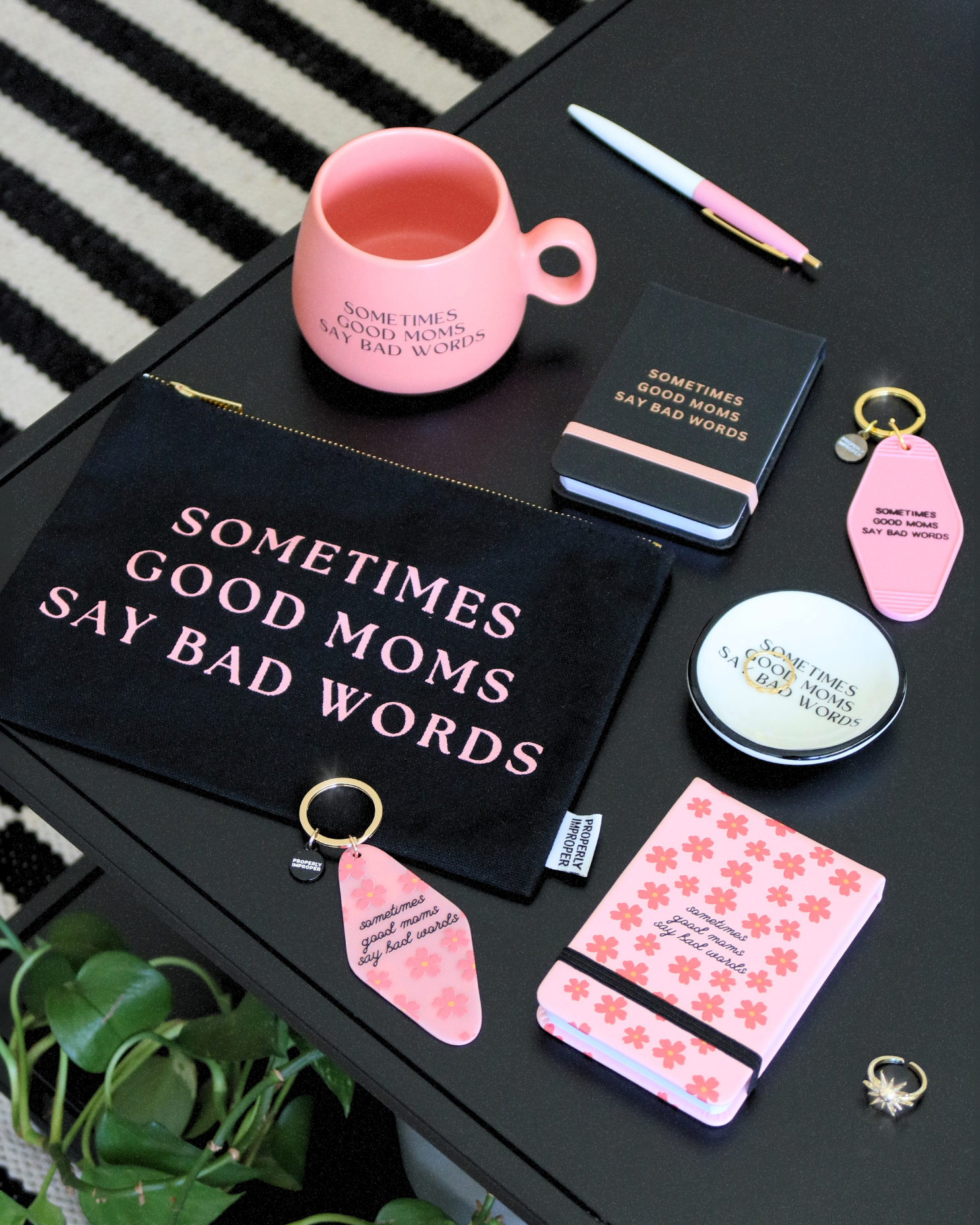 Round Trinket Floral | Sometimes Good Moms Say Bad Words |  Funny Trinket Tray