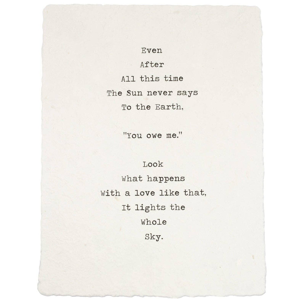 Even After All This Time Handmade Paper Print