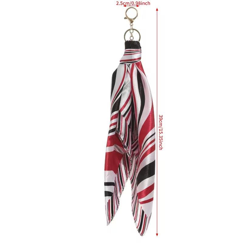 Retro Print Scarf Keychains for Women, Leopard Print Bow Bag Charms, Suitable for Wallets, Handbags, Bag Accessories Charm Key Charms, Novel