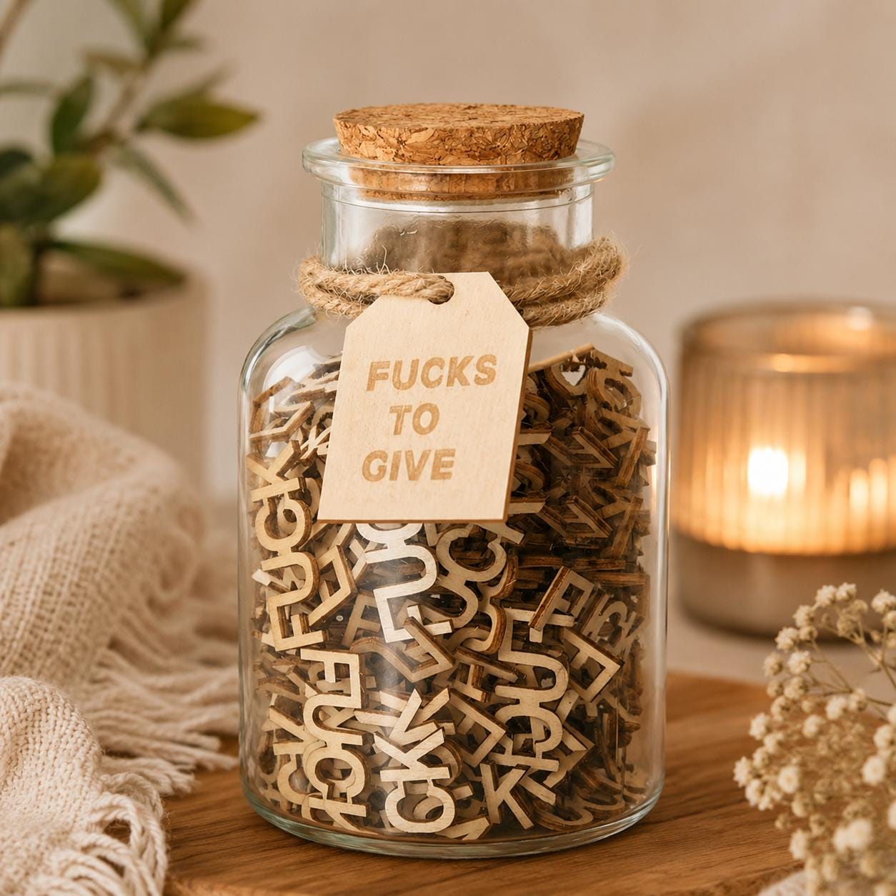 Fucks to Give Jar – Funny Desk Decor Gift for Coworkers, Friends & Anyone Running Low on F*cks
