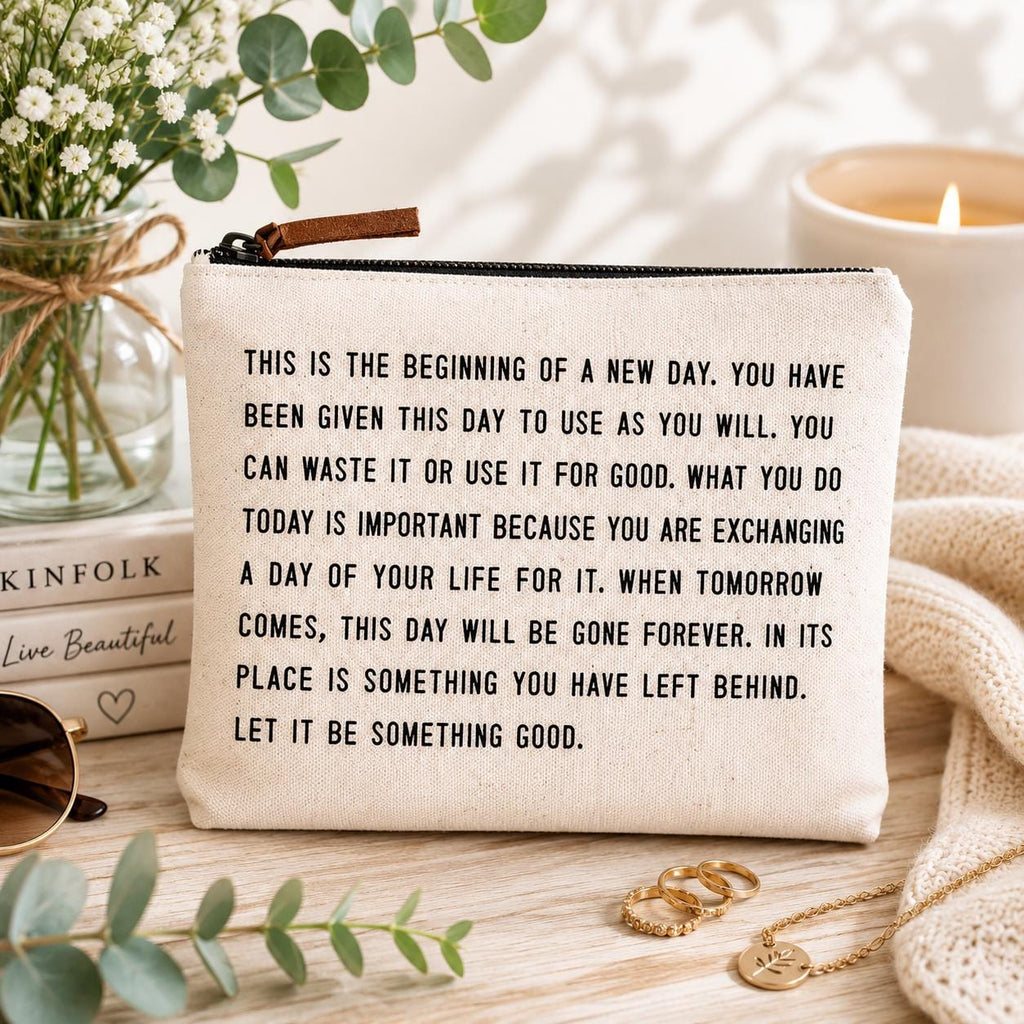 Let It Be Something Good Canvas Zip Bag