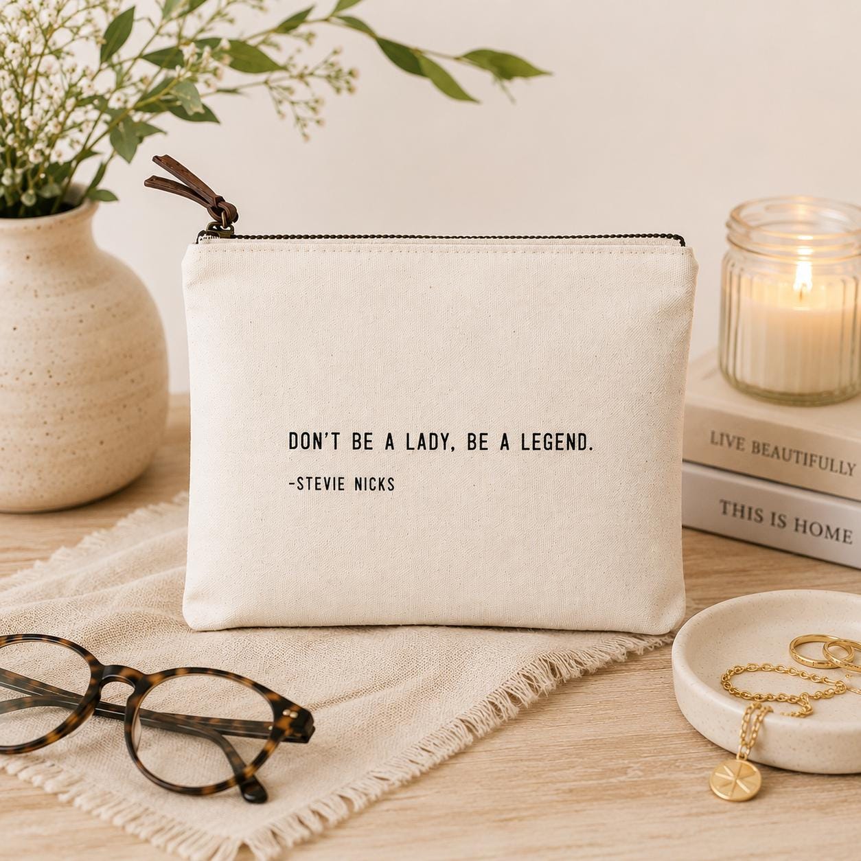 Be A Legend (Stevie Nicks) Canvas Zip Bag