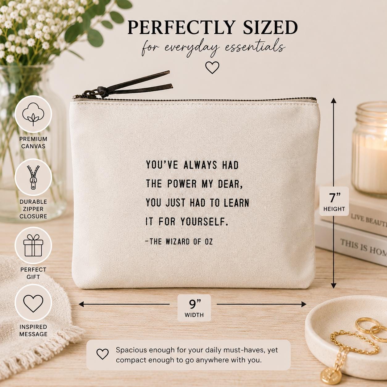 You've Always Had The Power (The Wizard of Oz) Canvas Zip Bag