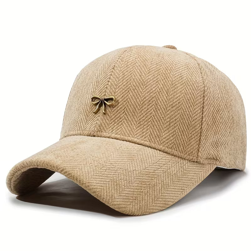 Corduroy Coquette Bow Baseball Cap | Aesthetic Hat | Cute Adjustable Pink Hat | Feminine Bow Embroidery Cap | Trendy Gift for Her