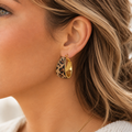 Flocked Leopard Print Hoop Earrings