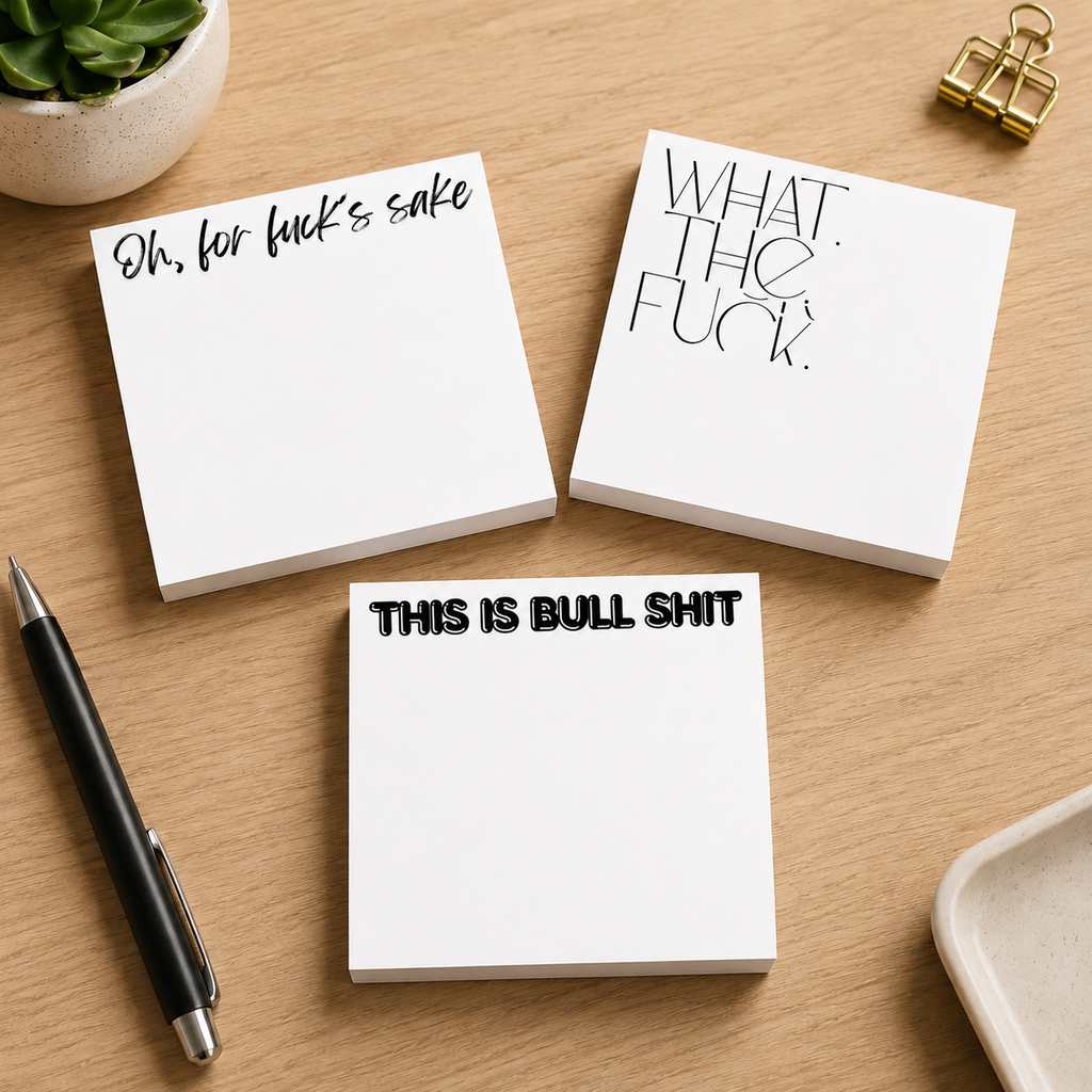 Funny Sticky Notes | Snarky Notepad Set | "Fuck This" | Adult Office Gift | Coworker Gift