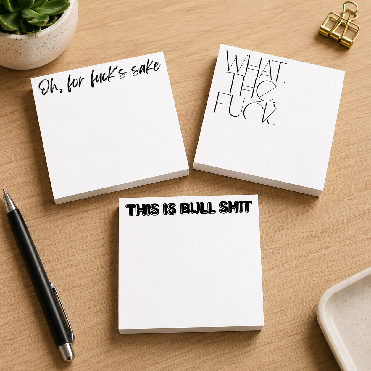 Funny Sticky Notes | Snarky Notepad Set | "Fuck This" | Adult Office Gift | Coworker Gift