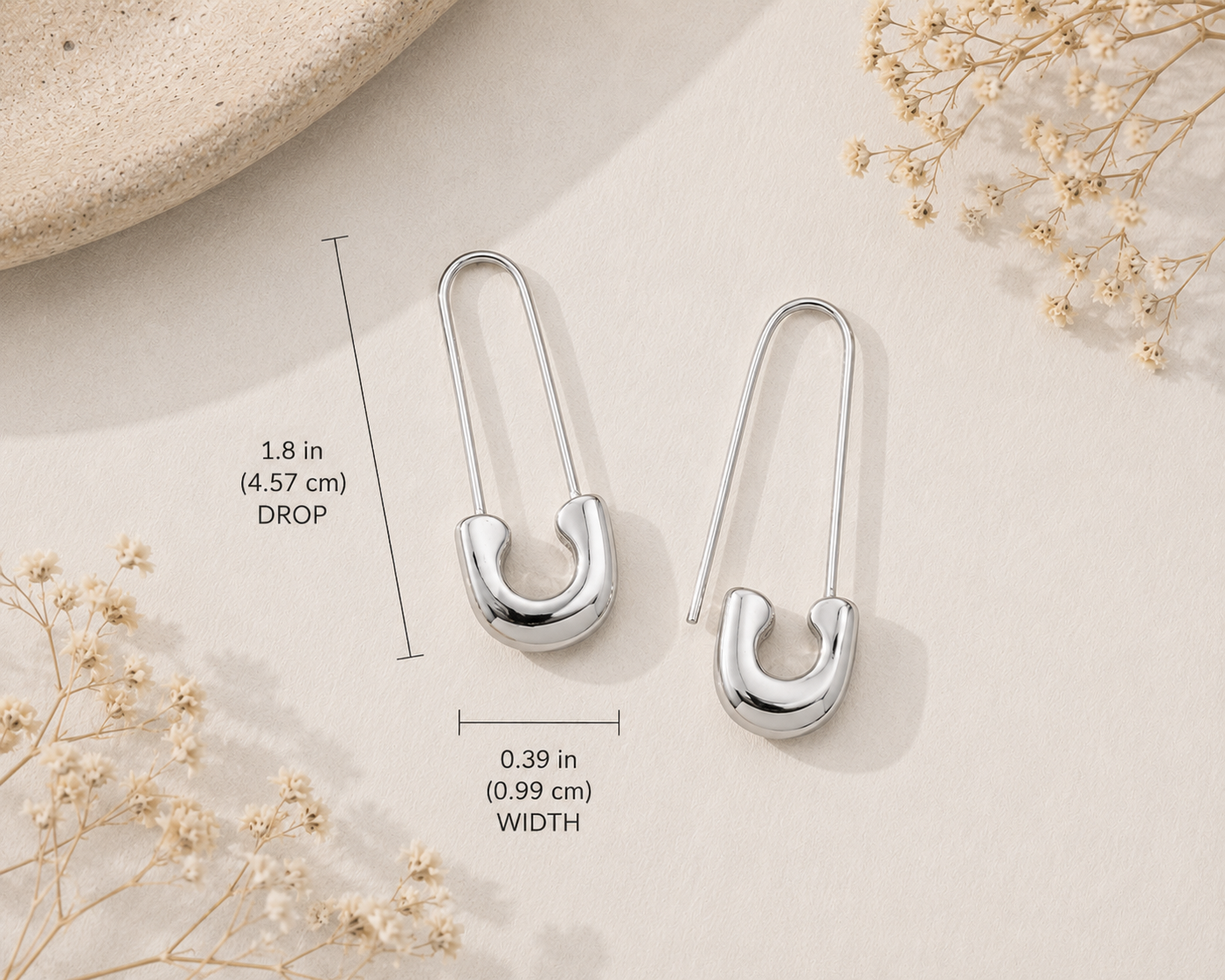 Safety Pin Alloy Brooch Style Simple Earrings